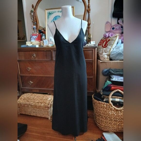 Nasty Gal Black Slip Dress with Spaghetti Straps Size XS - Picture 1 of 6
